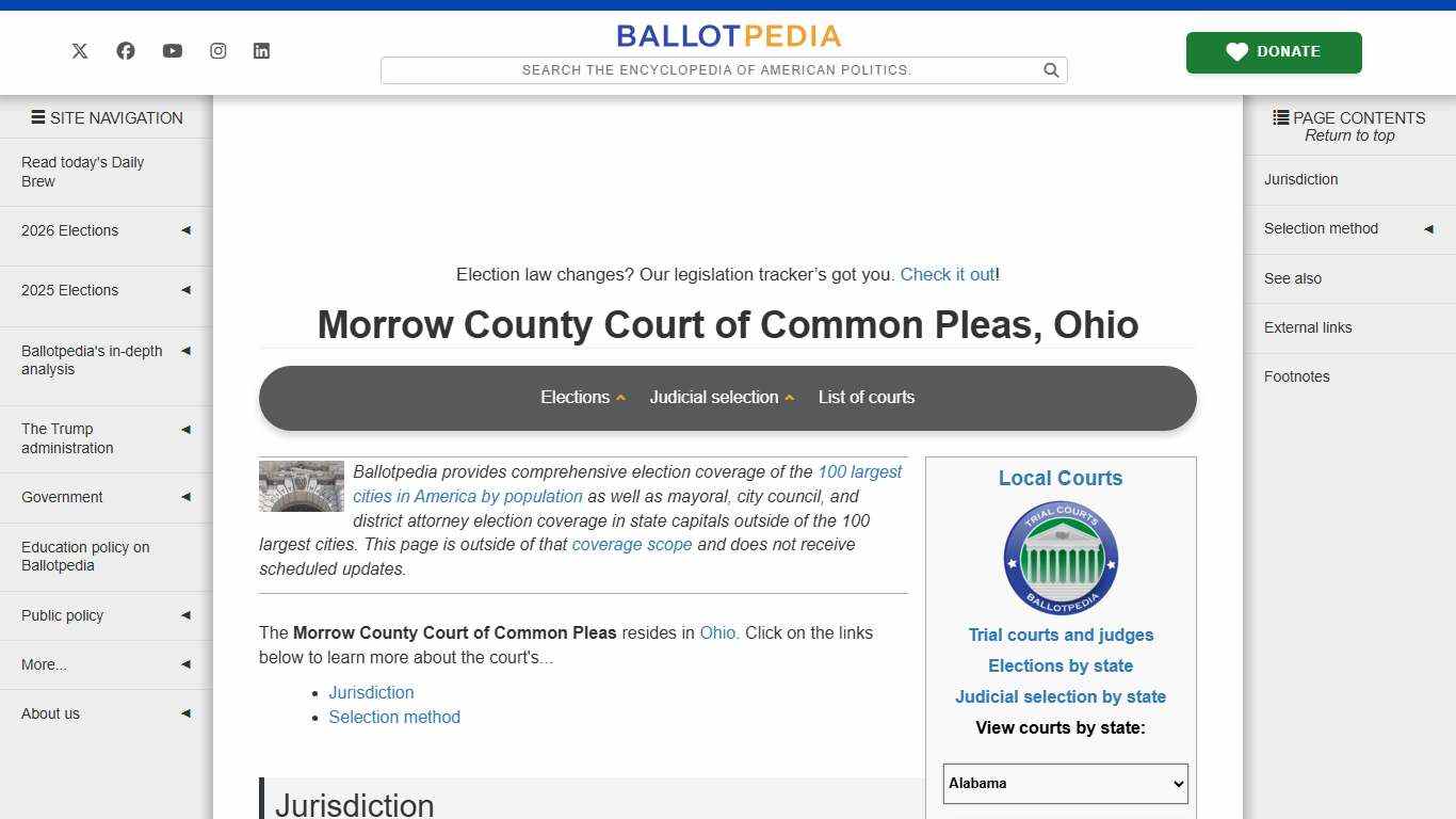 Morrow County Court of Common Pleas, Ohio - Ballotpedia