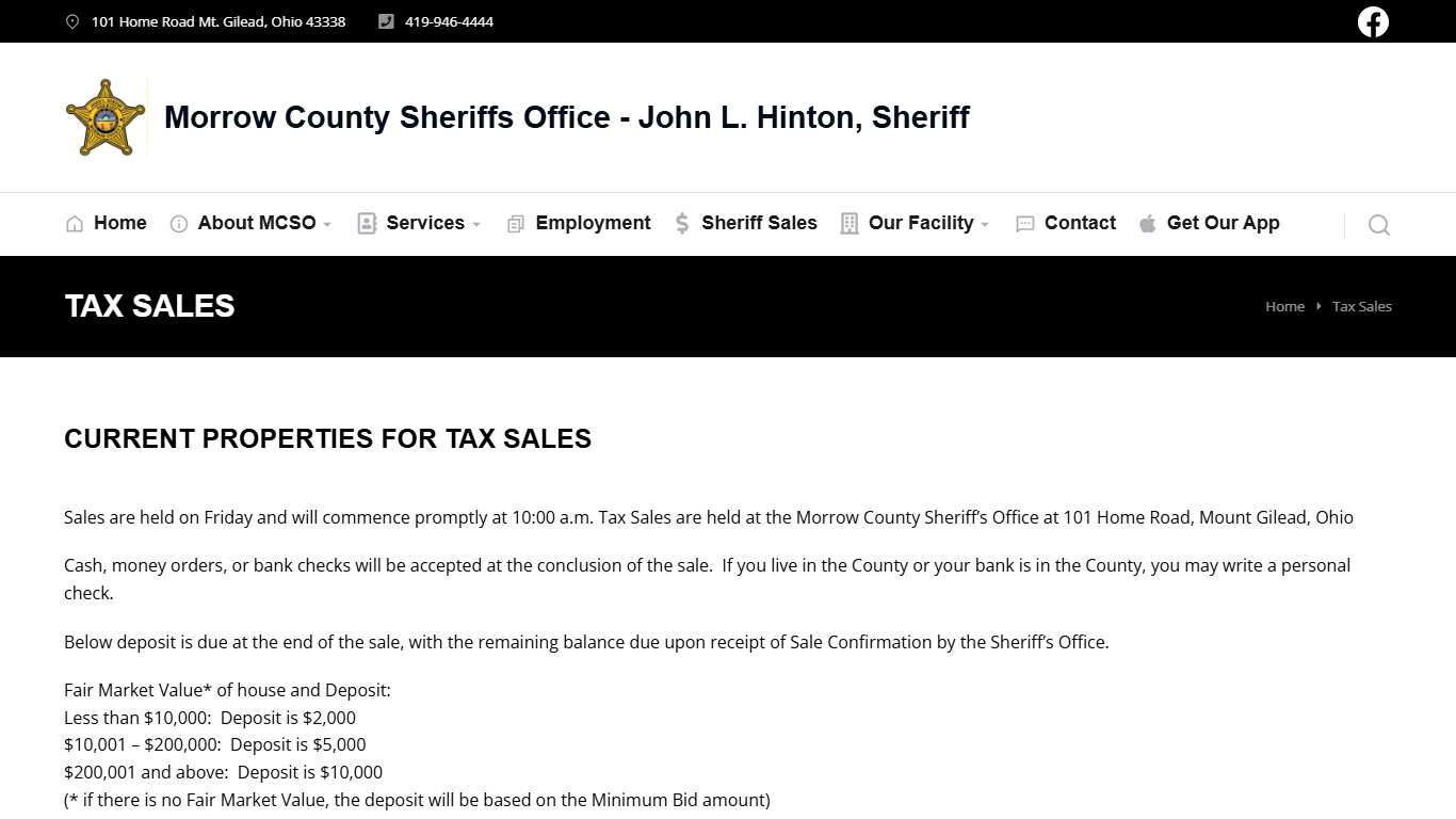 Tax Sales – Morrow County Sheriff Office
