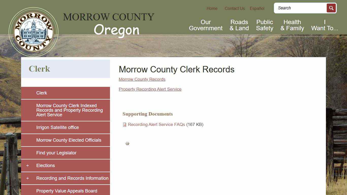 Morrow County Clerk Records | Morrow County Oregon